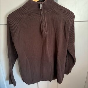 Claiborne Men's Chocolate Zip-Up Sweater